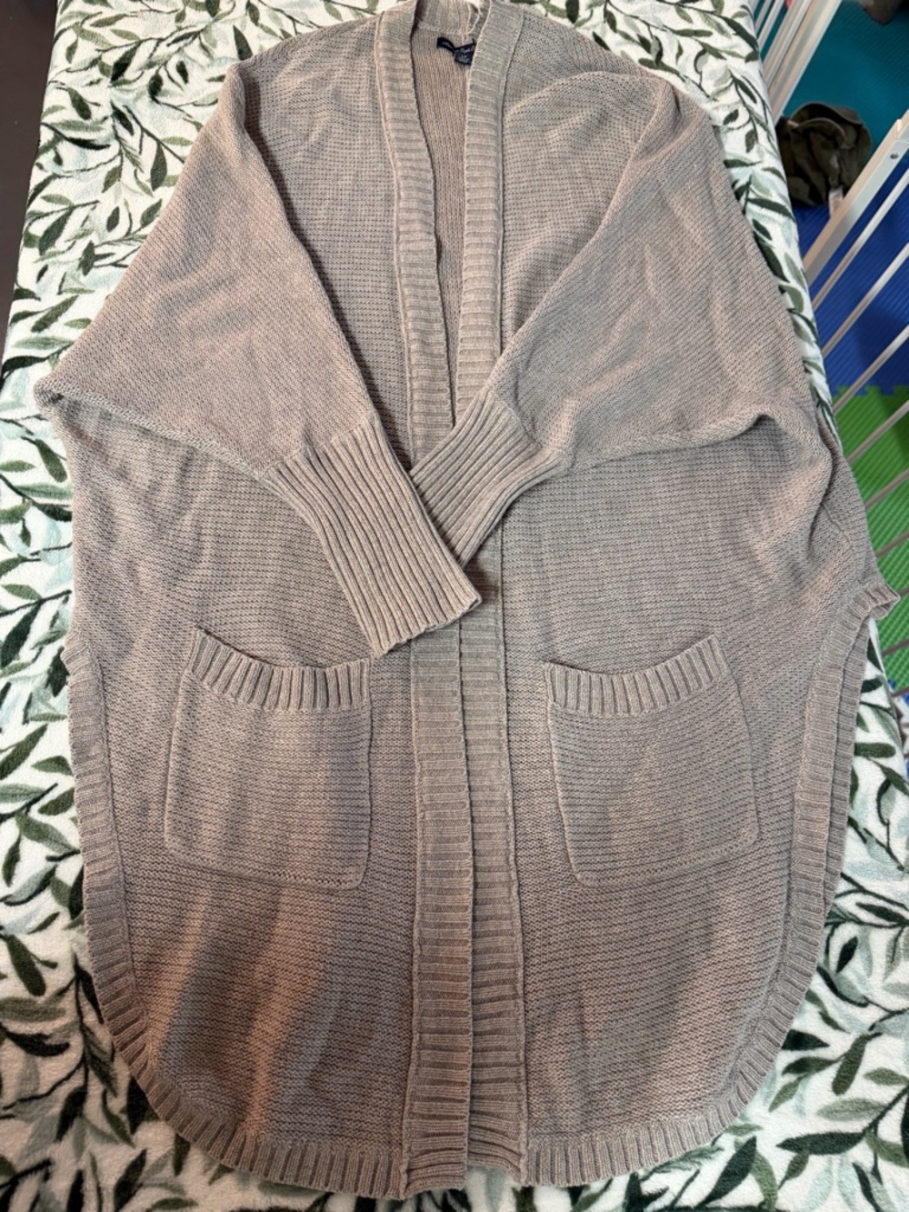 American Eagle‎ Outfitters Oversized Open-Front Cardigan - Taupe